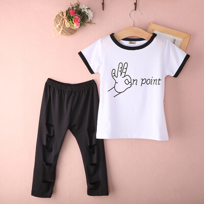 

Child Summer Clothing t-shirt casual Leggings Pants 2 pieces Clothing Clothing