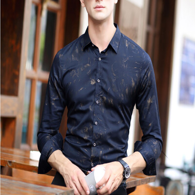 

2017 autumn new men's shirt long-sleeved business casual youth fashion light trend shirt men's clothing