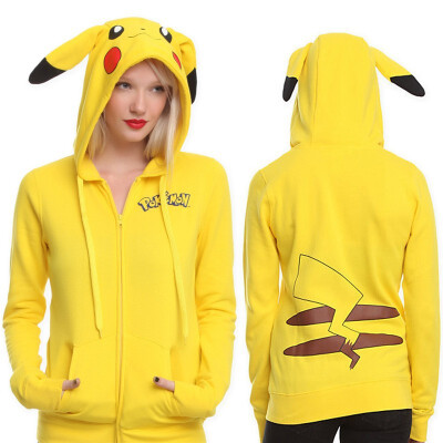 

Pokemon Pikachu Women Casual Sweater Hoodie Cosplay Halloween Costumes