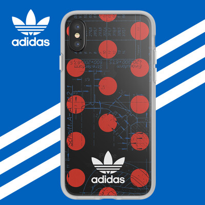 

adidas adidas iPhoneX fashion dot mobile phone shell Apple 10 silicone all-inclusive soft shell pop trend TPU drop non-slip protective sleeve transparent wave point