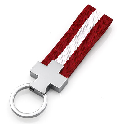 

Di Galen canvas fashion personality car keychain three-color belt 180 ° rotating buckle key chain rope blue red