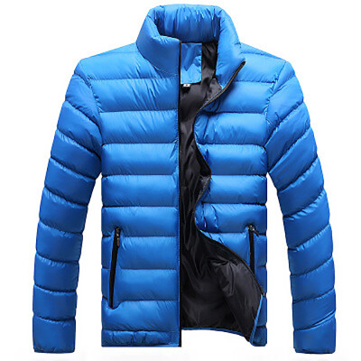 

2017 new men's winter stand collar cotton dress Slim warm down jacket