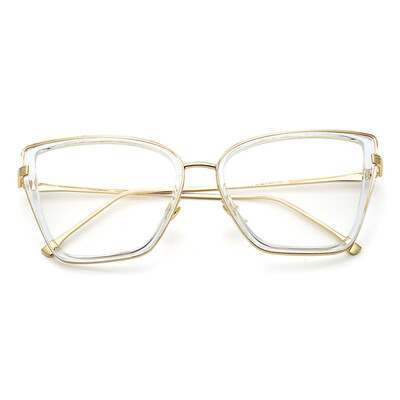 

Peekaboo sexy black cat eye glasses frames for women ladies big clear glasses women optical frame brand luxury metal