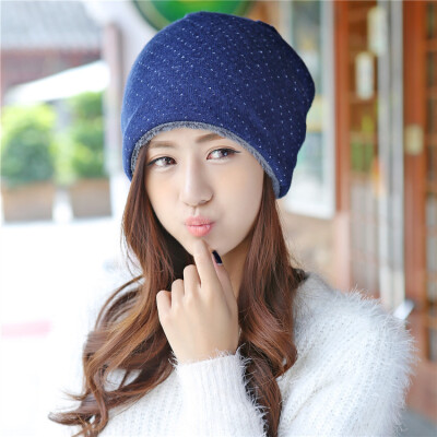 

Women's knitted autumn and winter thick knitted hooded cashmere fashion outdoor hip hop hat