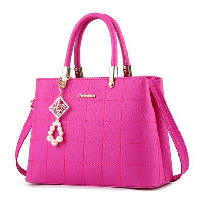 

Women's Handbag Classic Elegant Solid Color Plaid Embossed Bag