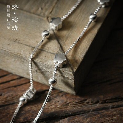 

Luo Linglong s925 sterling silver plum blossom bracelet simple personality temperament retro birthday Valentines Day gift origina