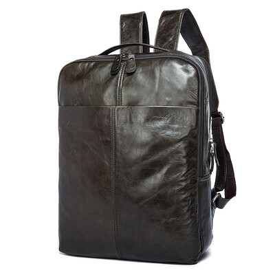 

DALFR Genuine Leather Men Backpacks 18 Inch Fashion Weekend Bags Solid Cowhide Luggage Bags Mens School bag Backpacks