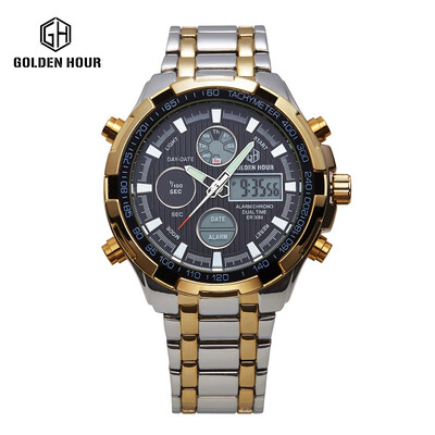 

2017 Hot Sell Top Luxury Brand Analog Digital Watches Men Led Full Steel Male Clock Men Military Wristwatch Quartz Sports Watch