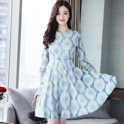 

A long morning 2017 autumn dress long-sleeved fashion Slim was large size women&39s high waist skirt S71R0016A28L color