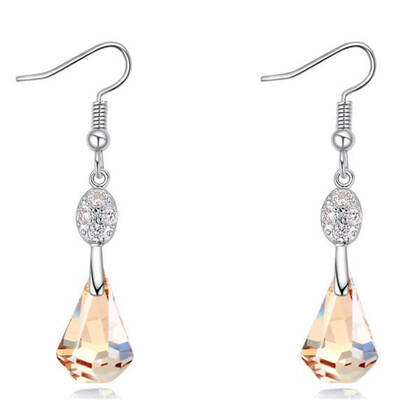 

Water Drop Austrian Crystal Long Drop Earrings Jewelry For Women Hanging Earring High Quality Party Gift 25259