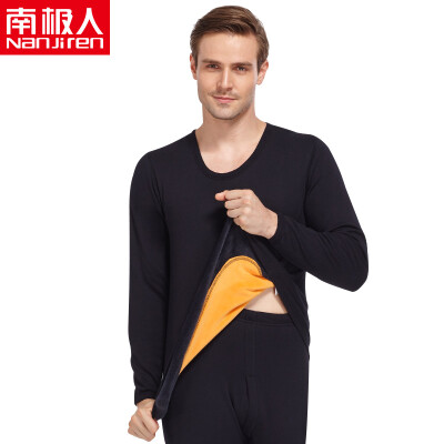 

Antarctic warm underwear men&women thickening plus velvet one cold winter warm armor youth middle&old aged Qiuyi Qiuku suit mens Navy XL 175100