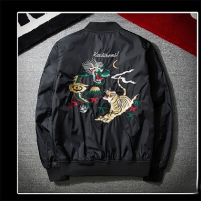 

Spring and Autumn New Men's Baseball Dresses Chinese Wind Embroidery Dragon & Tiger Pilots Jackets Young Couples