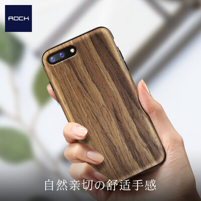 

Locke ROCK Apple 7plus 8plus mobile phone shell iphone7 8plus protective cover all-inclusive drop-resistant silicone soft shell element series wood grain red sandalwood