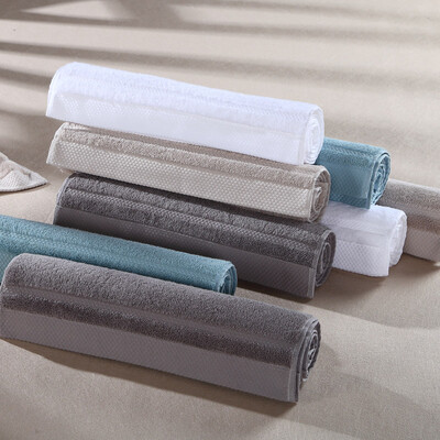 

Kangerxin five-star hotel towel cotton absorbent face towel two packs of smoke gray 7534cm