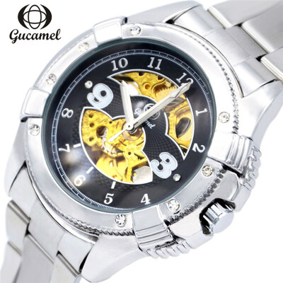 

GUCAMEL Fashion Men Business Mechanical Watch Luxury Full Steel Automatic Skeleton Watch