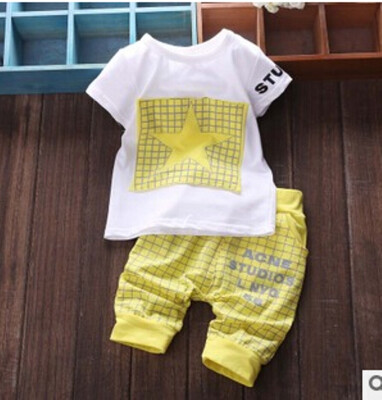 

Baby Boy Kid Short Sleeve STAR Sportswear Suit T-shirt Top Short Pants Outfits