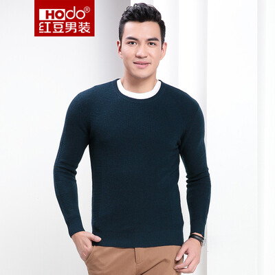 

Красная фасоль Hodo мужская свитера мужская мода ребра сплошной цвет Тонкий круглый мужской свитер G1 зеленый 180 / 96A
