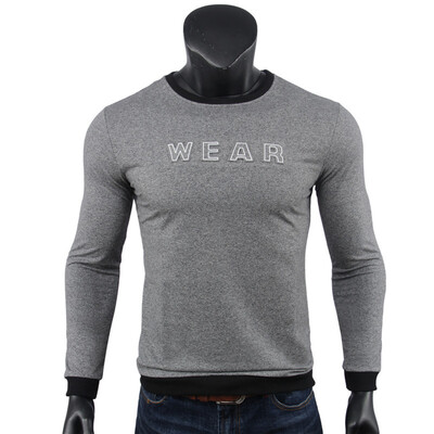 

SHUYI Hot Autumn New Men s Round Necked Male Sweater Long - Sleeved Sets of Letters Sweater Men T - shirt