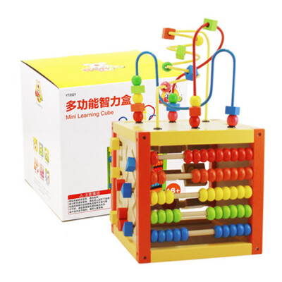 

Wooden play family five in one multi-functional intelligence box children's early childhood cognitive beaded toys