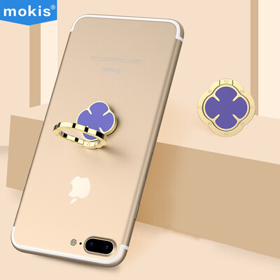 

Mokis mokis Lucky Clover cell phone bracket metal ring buckle bracket lazy stent desktop bracket phone tablet universal bracket purple