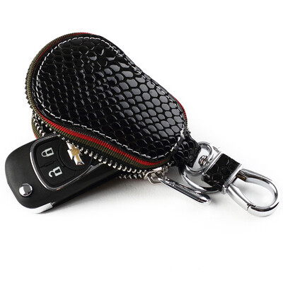 

DEER LOVE key bag leather neutral folding car key bag LEA05 black embossed models bar key does not apply