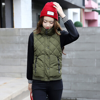 

Cotton vest female short section 2017 autumn and winter new Korean version of the Slim winter students down feather cotton mover f