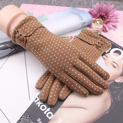 

Warm ladies gloves lovely spring autumn cotton gloves plus velvet thick riding hooded fashion winter touch screen gloves