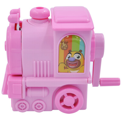 

Sanmu SUNWOOD bear infested cartoon locomotive pencil sharpener XCM0005 pink student stationery