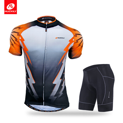 

NUCKILY Mens summer with rear pockets cycling jersey&lycra short set NJ500NS361