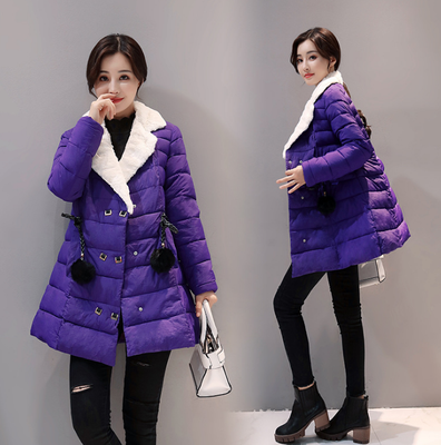 

2017 winter new Korean version of the long paragraph hair ball feather cotton wool lambs lap large size thick cotton