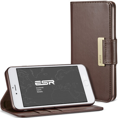 

Billion color ESR Apple iPhone6 ​​ 6s mobile phone case case 47-inch flip bracket Business Leather Case Corey Series chestnut brown