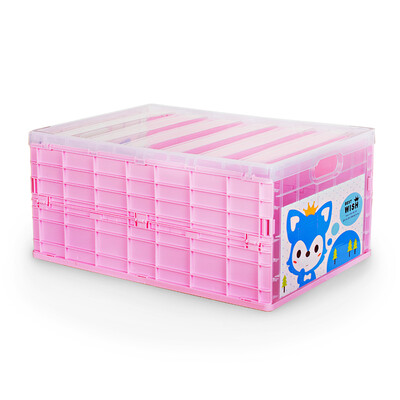 

Plastic folding storage box finishing box large thick material storage box pink