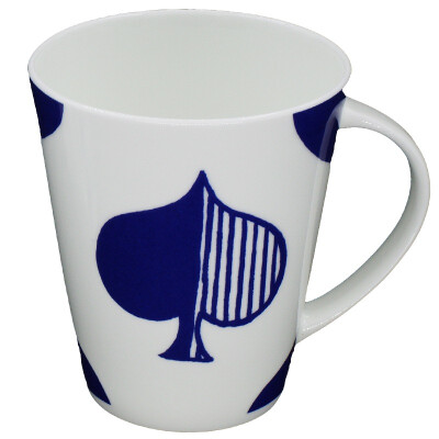 

A pottery pottery cup glass cup (400ml) bone china blue and white series of large spades