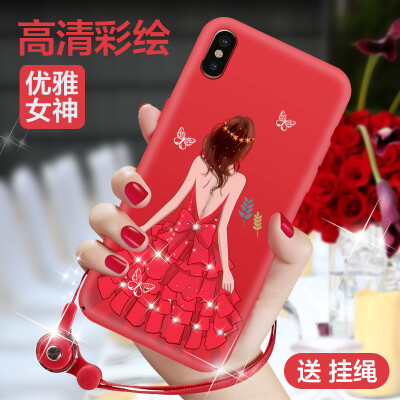 

Mo Fan Apple X mobile phone shell iPhoneX mobile phone shell Apple X 10 protective sleeve all-inclusive protection shatter-resistant hard shell 3D three-dimensional relief painting creative female models