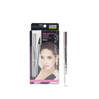 

Thailand original Mistine thick black eyeliner silver tube quick-drying red tube eyeliner pen 1g waterproof not blooming no makeup silver tube