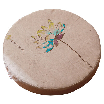 

Nobildonna Lotus Pattern Linen Embroidery Round 555510cm Chinese Style Memory Foam Floor Cushions Meditation Cushion Tatami
