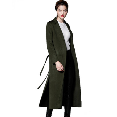 

2017winter and new hand sewing double sided cashmere coat women lengthened wool coat windbreaker