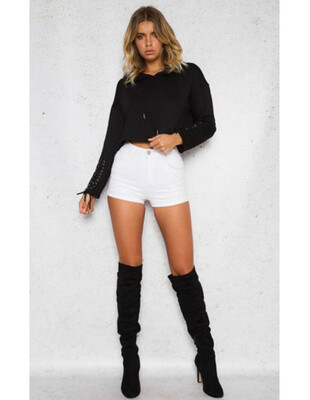 

Womens Girls Plain Casual Crop Hoodie Top Pullover Hooded Sweatshirt Jumper Hood