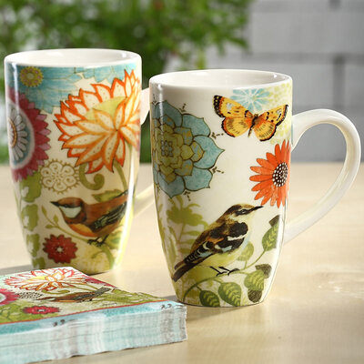 

A Ting Ceramic Grande Tapered Cup 12 oz Set of 2 with Napkin