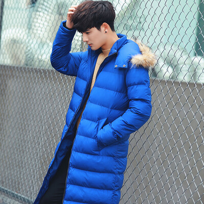 

2017 winter new cotton men long section hood thick coat as gift for men
