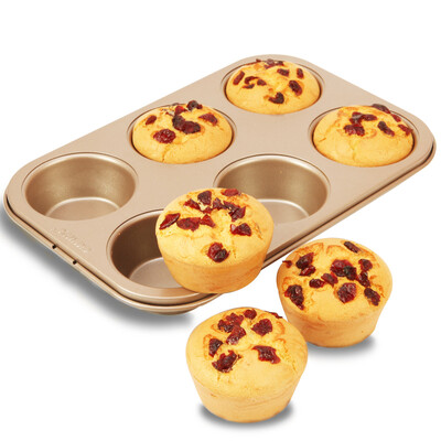 

Cook Cooker CHEF MADE Bakery Mold 6 with Cup Maffen Non-stick Cake Pattern Dinner Bag Large Oven Tools Champagne Gold WK9020
