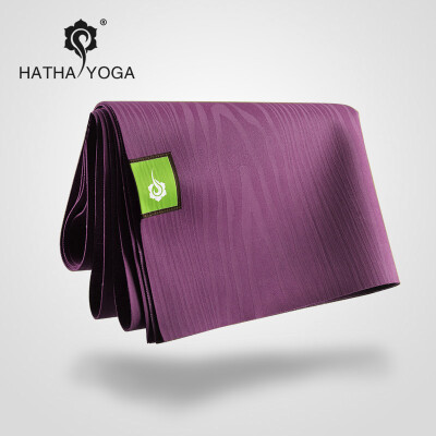 

Hata professional yoga mat 15mm natural rubber mat portable folding travel yoga blanket noble purple upgrade widened 66cm