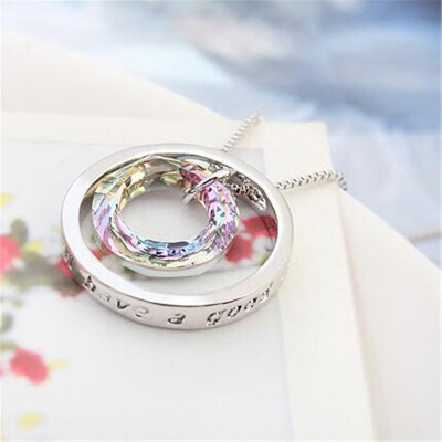 

Round Pendant Necklaces Jewelry Crystal High Quality Famous Brand Accessories Anniversary Gift 17504