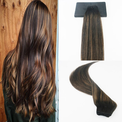 

High Quality Straight Ombre Balayage Color 1B61B Brazilian Remy Hair Full Set Hair Wefts Extensions Free Shipping