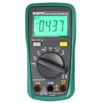 

Jingdong Supermarket Shida SATA 03005 Digital Multimeter Pocket Multimeter Automatic Range with Backlight Instrumentation