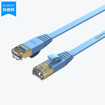 

Austrian ORICO PUG-C7B CAT7 seven kinds of 10G finished flat wire mesh pure copper shield high-speed network jumper project home RJ45 computer cable blue 2 meters