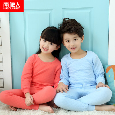 

Antarctic (Nanjiren) children's thermal underwear boys and girls three cold and warm thermal underwear thickening Qiuqiu pants suit Yang Hong 110