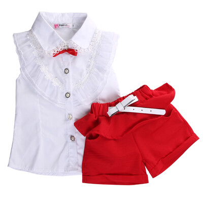 

Fancy Baby Girls Princess Lace Floral Tops ShirtShort Pants Outfits Set Twinset