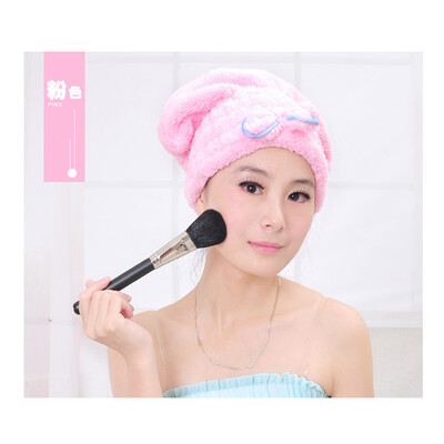 

Super Absorbent Коралловый бархат Сухой волос Cap Superfine Fiber Cartoon Cute Bow Сухой волос Cap B95