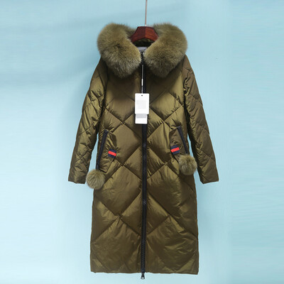 

2017 fashion new down jacket ladies long section ladies winter coat large fur collar coat